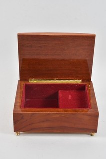O42Z10 music box jewelry box wood veneered and inlaid flower waltz