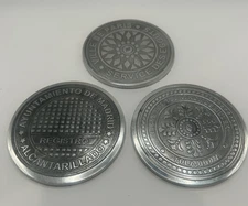 European City Manhole Cover Coasters Godinger Silver Art Company Vintage