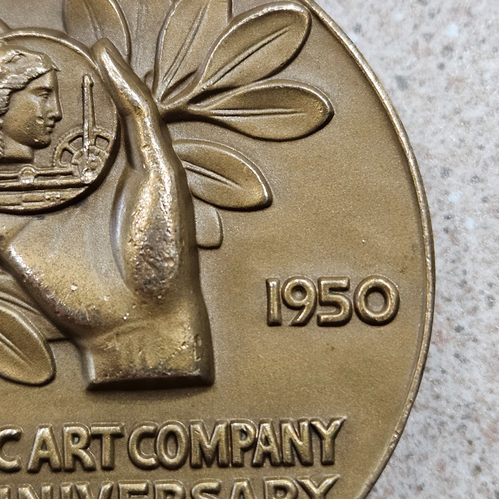 Vintage 1900-1950 Medallic Art Company 50th Anniversary 2 Inch Bronze Medallion