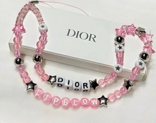 DIOR Lip Glow Pink Beaded Key Ring Phone Charm Phone Strap Bag Charm NEW LIMITED