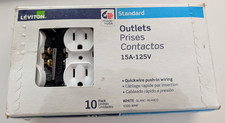 Leviton Standard Outlets 15A 125V 10 Pack Quickwire White 5320-WMP Made in USA