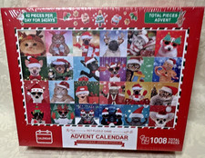 Christmas Pet Jigsaw Puzzle Advent Calendar 1008 Pieces Dogs Cats New Sealed
