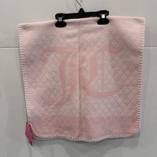 Juicy Couture Pink White Monogram Soft Blanket Scarf 72 X 18 New With Tag
