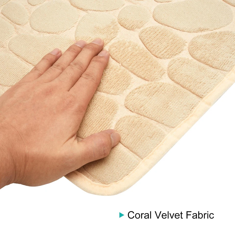 Коврик для ванной 23,62 дюйма x 15,74 дюйма из кораллового флиса коврик для ванной светло-коричневый - Изображение 3 из 4