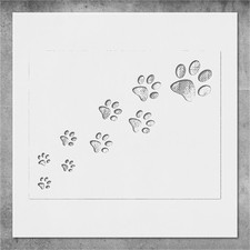 Trail of Paw Prints Home Decor Reusable Stencil - StencilAir