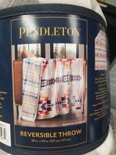 Pendleton Reversible Plush Throw 50" x 70" Serrado Polyester New