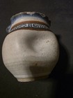 Vintage Handmade Creamy White And Blue Stoneware Mini Crock — photo 1