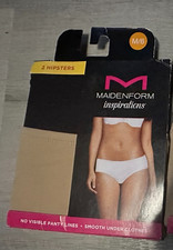 Maidenform Inspirations 2 Pairs Hipsters Panties Size M 6 New Black Beige