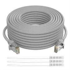Cat 6 Ethernet Cable 25 Ft, Outdoor/Indoor RJ45 LAN, POE, Gaming, Router/Switch