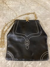Roberta Di Camarino Camerino doctor Vintage Black Leather Doctor Bag with Signature Velvet Stripe — listing 4