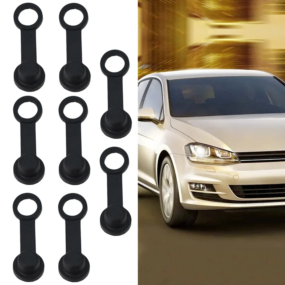 8Pcs Black Car ATV Caravan Rubber Brake Bleed Nipple Grease Cap Dust Cover - Image 4 of 4