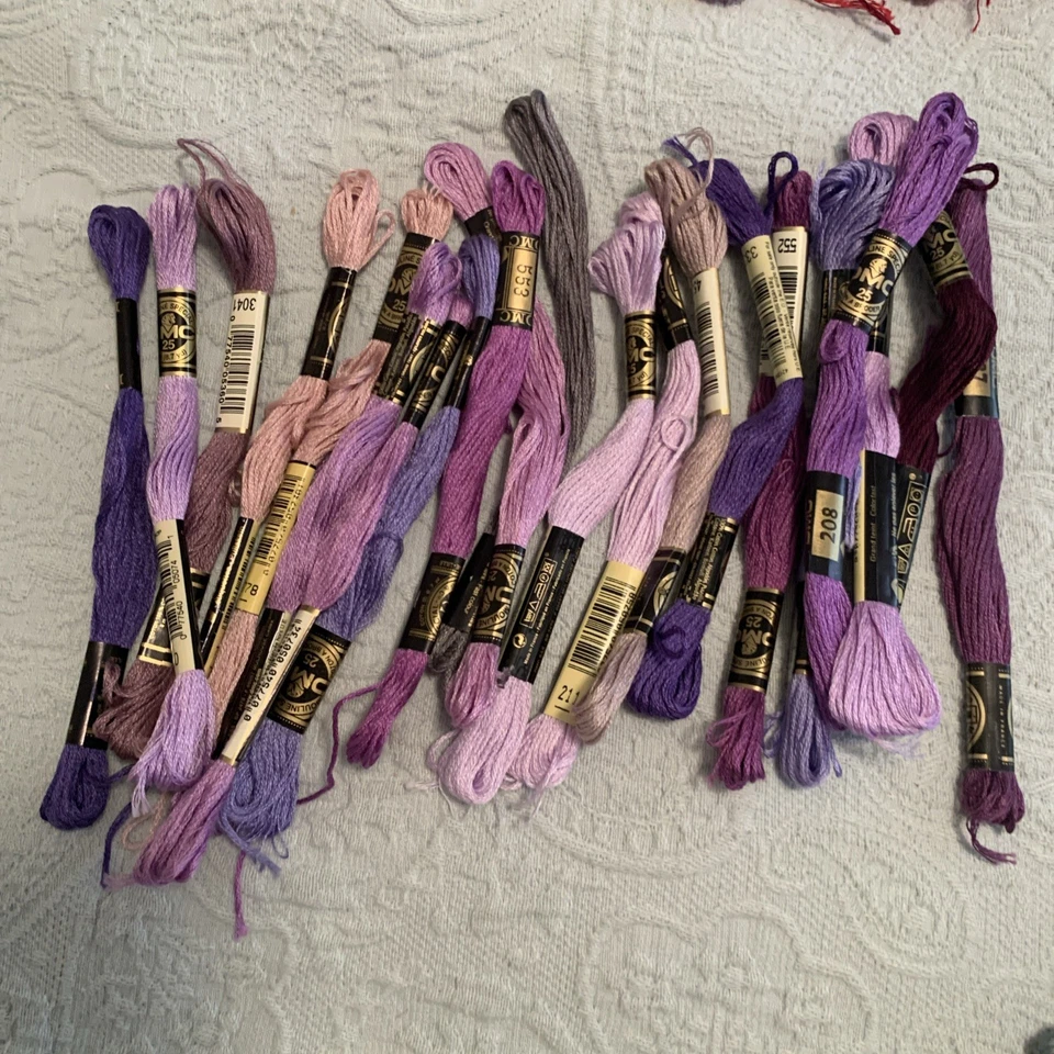 20-DMC 6-Strand Embroidery Cotton 8.7yd- Off Mixed Purples One Of Several Lots - Image 4 of 4