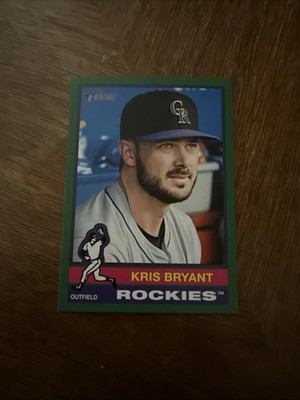 2025 Topps Heritage #20 KRIS BRYANT Colorado Rockies DARK GREEN Parallel CORNER
