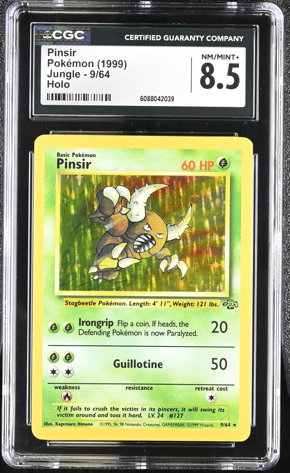 CGC 8.5 Pinsir 1999 Jungle 9/64 Holo Pokemon Card