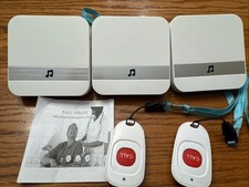 Wireless Caregiver Pager Smart Call System 2 Call Buttons/ 3 Receivers