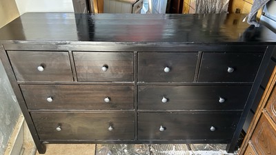 IKEA HEMNES 8-drawer dresser black solid wood L63xH37*D20(address in  descripti | eBay