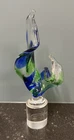 Vtg Vetro Vivo Murano Glass Abstract Flame Sculpture - Blue & Green Sommerso 6"