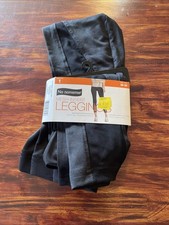 Women's No Nonsense Mesh Insert Leggings Size Medium Black