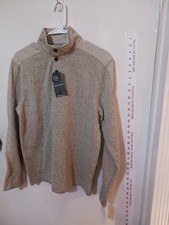 Van Heusen Men's LARGE classic fit long sleeve pull over sweater BEIGE Bag BB2