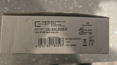 METZ CONNECT C6A RJ45 field plug pro (BOX OF 10)