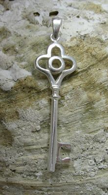Schlichter stilvoller Sterling Silber Anhänger Schlüssel gepunzt massiv 925 Handarbeit Kaiserin