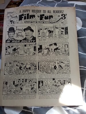 Vintage Film Fun Comic #1646 August 4 1951 Bank Holiday Issue Fabulous Condition