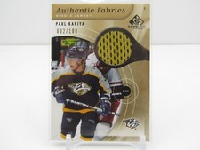PAUL KARIYA 2006 UD SP GAME-USED AUTHENTIC FABRICS SINGLE PATCH GOLD #2/100
