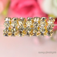Perline distanziali rondelle ondulate strass cristallo ceco placcato oro 4mm,6mm,8mm,10mm