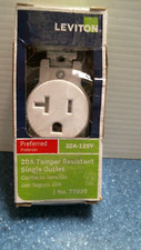 Leviton 20A Tamper Resistant Single Outlet White  T5020 FS