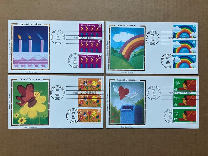 1988 25c Special Occasions 2395-98 Colorano Silk FDC Set of (4)