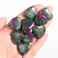 1Pcs Natural Ruby in Zoisite Quartz Crystal Heart Energy Stone Healing Yoga Rock