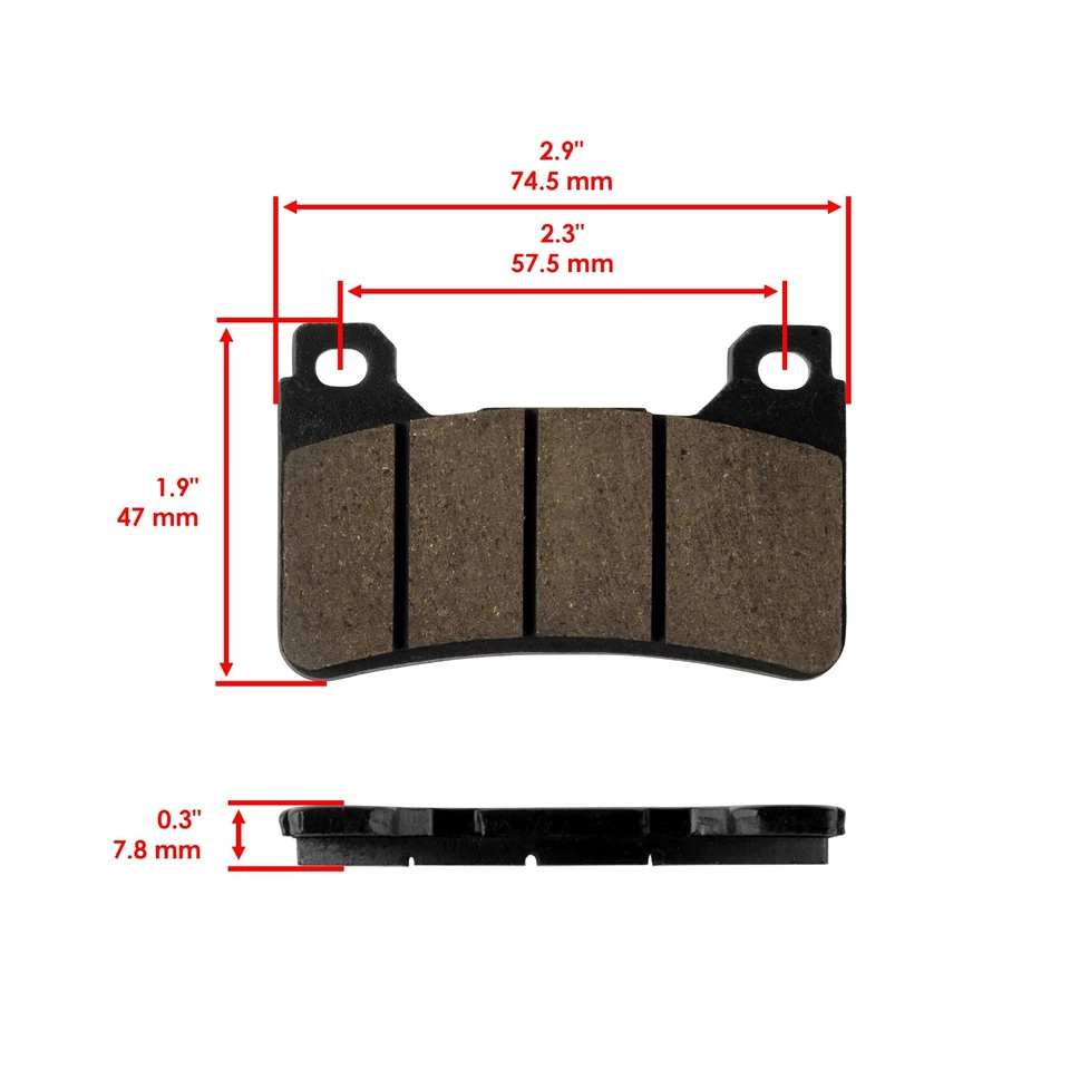 Front Brake Pads for Honda CBR600RR CBR 600Rr CBR600RA CBR 600Ra 2005-2016 - Image 2 of 4