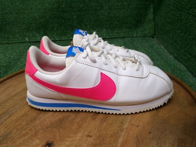 Nike Cortez Basic SL GS White Hyper Pink Leather Shoes 904764-107 Youth Size 6Y