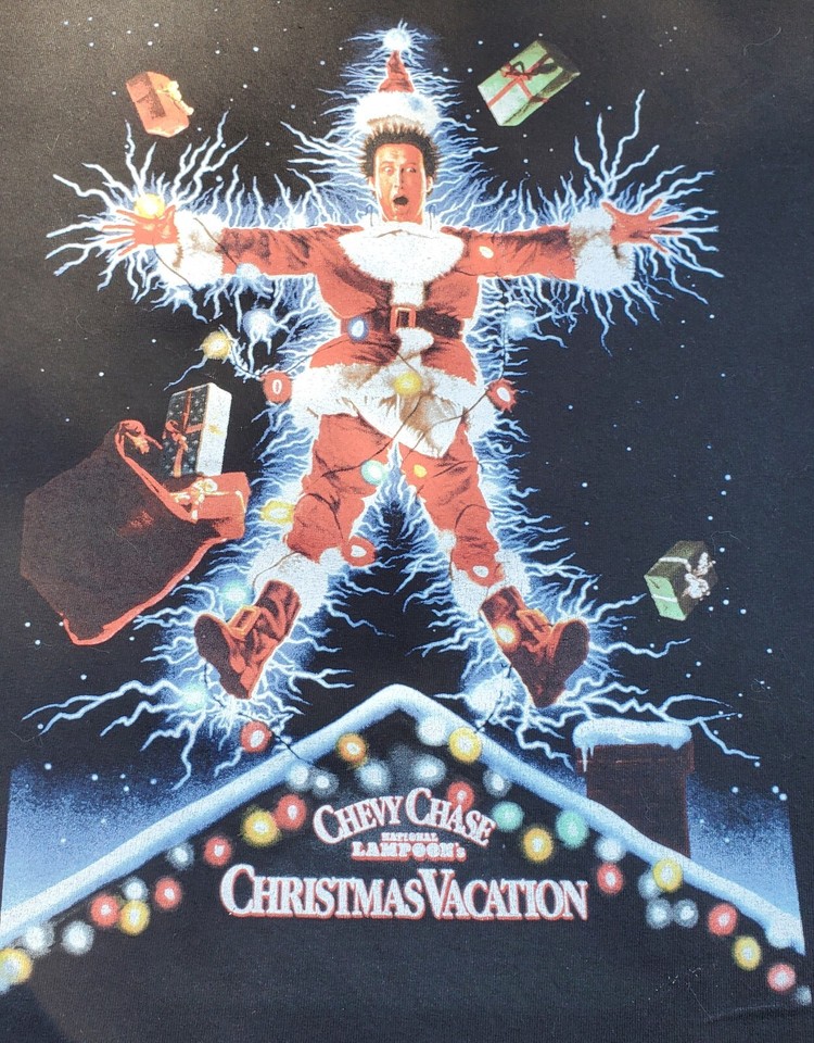 Christmas Vacation Movie Shirt Adult Large Chevy Chase Black Electric