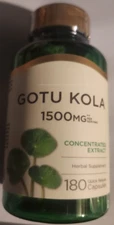 Gotu Kola 1500mg 180 Caps Non-GMO/Gluten Free/No Preservatives
