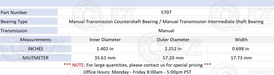 [FRONT(Qty.2)] Manual Countershaft Bearing for 1978-1984 Chevrolet C10 Suburban - Image 2 of 4