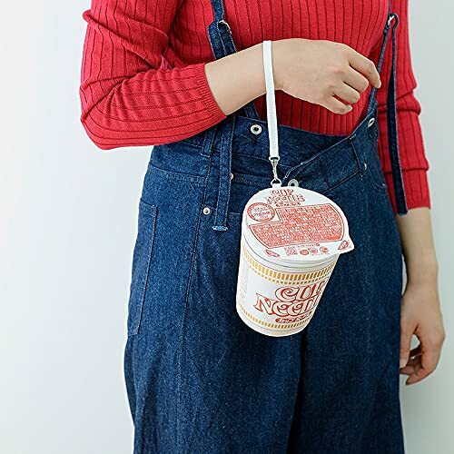 Cup Noodle Big Pouch Bag Zipper with Strap Japanese Book