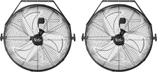 2Pack Simple Deluxe 18/20 Inch High Velocity 3-Speed Industrial Wall-Mount Fan