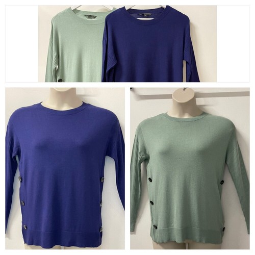 BONMARCHE Ladies Long Sleeve Jumper Green & Purple Left Sizes 12-18 Brand New