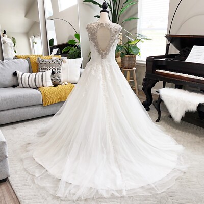 Allure Bridals 9323 A-Line Wedding Dress Ivory Sz 14 Tulle Diamantes Sleeveless | eBay Allure Bridals 9323 A-Line Wedding Dress Ivory Sz 14 Tulle Diamantes Sleeveless | eBay