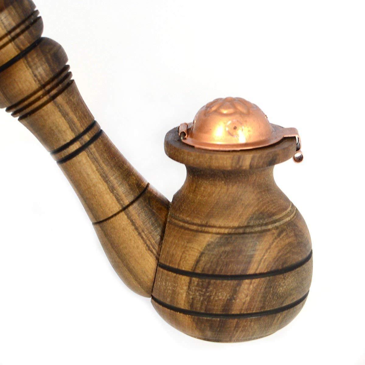 2 Pcs Long Tobacco Pipes Carved Wooden Smoking Pipes Walnut Cherry