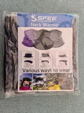 SFEE Neck Warmer / Tube Scarf, 2 Pack, Grey/Blue Heather, BNIP