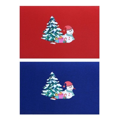 Unique Christmas Tree Snowman Card Share Blessing Handwriting