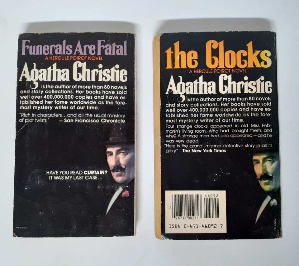 Lot Of 2 Agatha Christie Paperback Books The Clocks Funerals Are Fatal