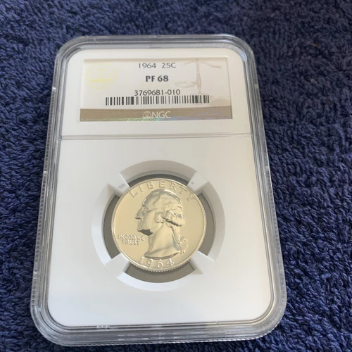 1964 Washington Quarter Graded PF 68 By NGC