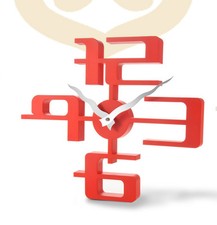 Wanduhr 3 D Design 42,5 cm Modern 1107 rot