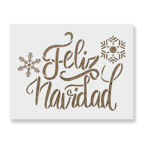 Feliz Navidad Snowflakes Stencil - Reusable Stencils for DIY Projects ...