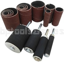 16pc 2" LONG SANDING DRUM & SLEEVES SET KIT FITS DRILL PRESS SPINDLE SANDER