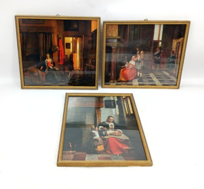 Pieter de Hooch Kunstdrucke '' Mutter,  Äpfelschälerin,  Kartenspieler, Konvolut 