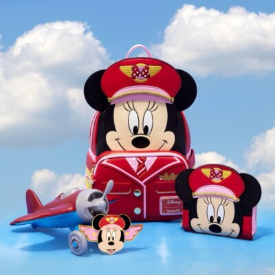 Loungefly C2E2 Limited Edition Minnie Mouse Pilot Cosplay Mini Backpack & Wallet
